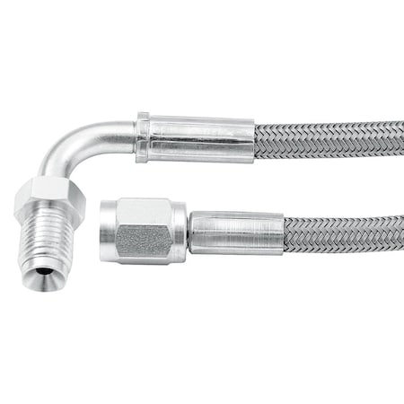 Allstar Performance 48 x 0.37-24 in. Inverted Flare Male -3 AN No. 3 90 deg Straight Braided Brake Line ALL46332-48
