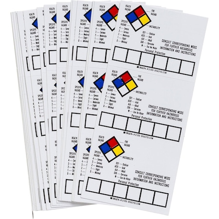 Brady Blank Write-On Container Label w/NFPA Diamonds, 1.5in H x 2in W x 0.004in D, Vinyl, 50PK 121059