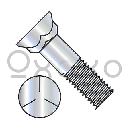 Oxoxo 5/8-11X3 Grade 5 Plow Bolt With Number 3 Flat Head Zinc, 150PK 207166