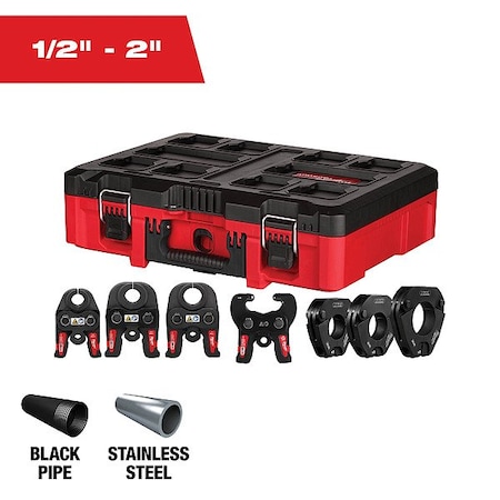 Milwaukee Tool IPS-P Jaw & Pivoting Ring Kit For M18 FORCE LOGIC Press Tools For 1/2 in–2 in Black Iron/Stainless Steel Pipes 49-16-2683