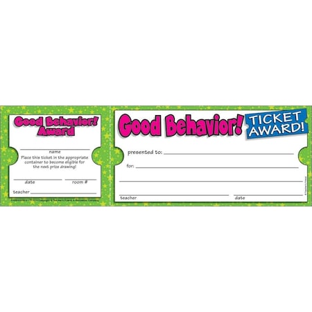 Plushdeluxe Good Behavior Ticket Awards, 6PK PL3480234