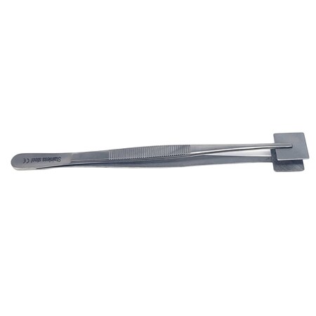 A2Z Scilab Lab Paddle Forceps with Wide Square Serrated Pads Stainless Steel Lab Tweezers - 6 inches A2Z-ZR1140