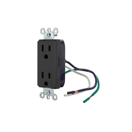 Leviton Commercial Grade Decora Receptacle, 15 Amp, 125 Volt 16252-LE