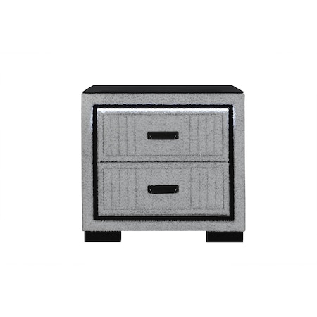 Global Furniture Usa Contemporary Isabella Grey Nightstand With Led ISABELLA-GREY-NS W/ LED