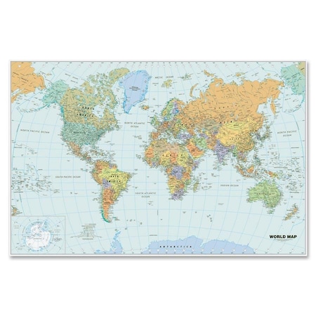 House Of Doolittle Laminated World Map, 38in x 25in 711