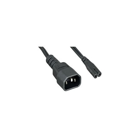 Cable Wholesale Power Cord, C14 to C7, Non-Polarized, 18AWG, Black, 10ft 10W1-13610