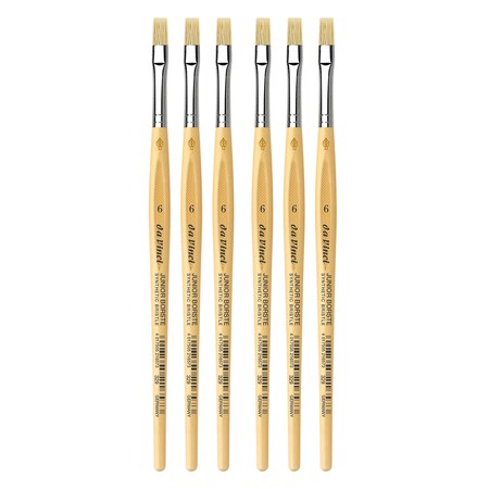 Da Vinci JUNIOR BORSTE Synthetic Student Brush, Synthetic, Tempera, Flat, Series 329, Size 6, 6PK VA-329_6