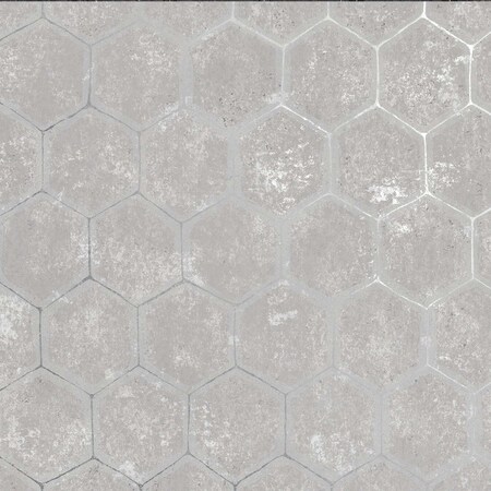 Brewster Starling Grey Honeycomb Wallpaper 2927-00401