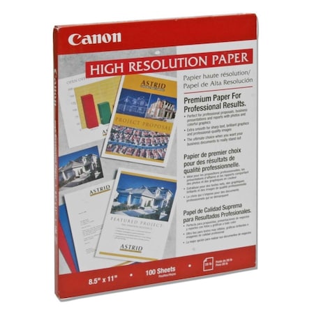 Canon High Resolution Paper, 8.5 x 11, Matte White, PK100 1033A011