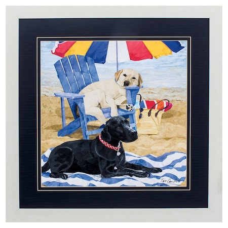 Homeroots 29" X 29" White Frame Labs On Beach 365448