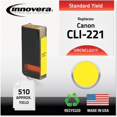 Innovera Ink Cartridge, Yellow, Canon, Max.Page 7000 IVRCNCLI221Y