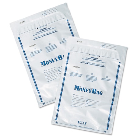 Securit Tamper-Evident Deposit Bags, 9 x 12, Plastic, White, PK100 PMC58001