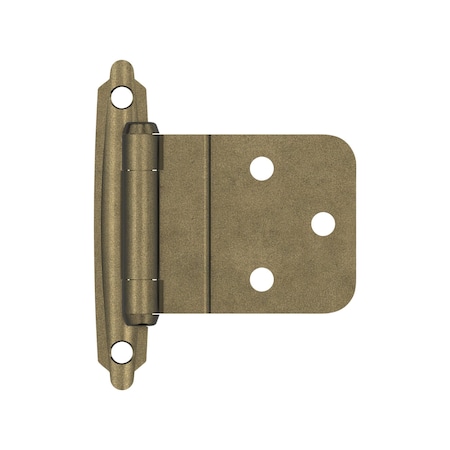 Amerock 3/8in 10 mm Inset Self-Closing, Face Mount Burnished Brass Hinge - 1 Pair BPR3428BB