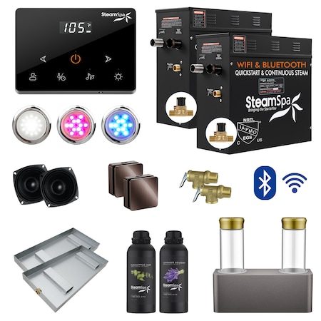 Steamspa 18KW Steam Bath Generator, Wireless Remote, BLUETOOTH, WIFI, Dual Aroma Pump, Oil Rubbed Bronze BKWS1800ORB-ADP