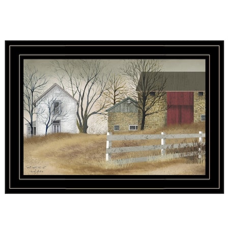 Homeroots The Old Stone Barn 2 Black Framed Print Wall Art 404432