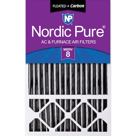 Nordic Pure 16x25x5 Plus Carbon Pleated Air Filter, High Capacity, MERV 8 16x25x5HPM8C-1