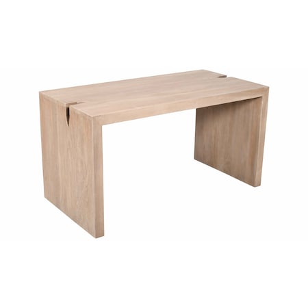 Homeroots 56" Ivory Reclaimed Wood Sled Writing Desk 608137