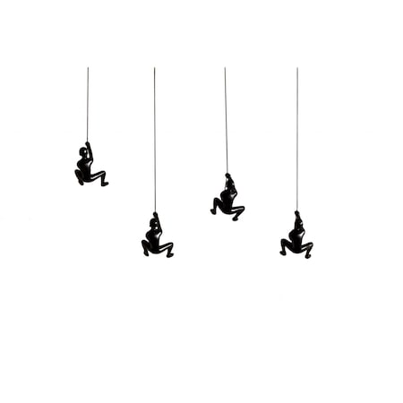 Homeroots Set of Four Black Resin Climbing Man Hanging Dimensional Sculpture, 4PK 358145