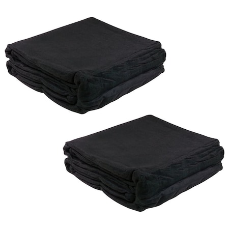 Mytee Products 10ft x 13ft Black Pre Tarp Blanket w/ Grommets for Tarps Cargo Load & Protection, 2PK MB-FELT-1013x2