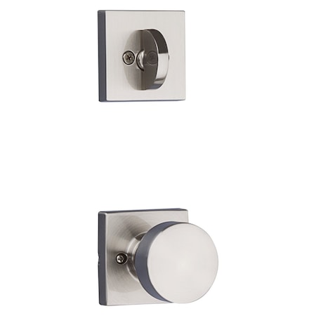 Kwikset Pismo Knob with Square Rose Interior Single Cylinder Handleset Trim for Both 800 and 687 966PSKSQT-15.UNIV