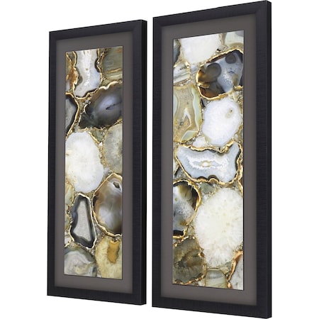 Homeroots Set Of Two Agate Black Framed Print Wall Art, 2PK 526032