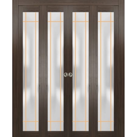 Sartodoors Sliding Closet Double Bi-fold Doors Planum 2113 Solid Core Modern Interior PLANUM2113DBF-CA-96 x 96 (4* 24x96)