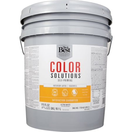 Do It Best Color Solutions Latex Self-Priming Eggshell Interior Wall Paint Ultra Wht 5 Gal. CS47W0801-20