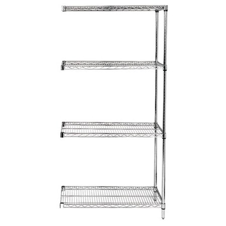 Betterbeds 4-Shelf, Stainless Steel Wire Shelving Add-On Unit - 24 x 30 x 63 in. BE1135436
