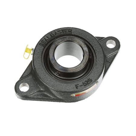 Sealmaster Mounted Cast Iron Two Bolt Flange Ball Bearing - 52100 Bearing Steel, Black Oxided - Setscrew Lock MSFT-19C