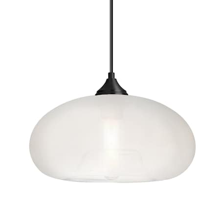 Besa Lighting Besa Bana Pendant, Frost, Black Finish, 1x 60W MAX E26 Base 1JT-BANAFR-BK