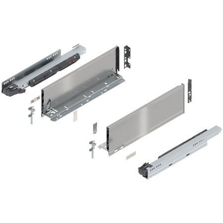 Blum 16in. K Height Legrabox Stainless Drawer Set, 125 Lbs Weight Rating 770K40S0I