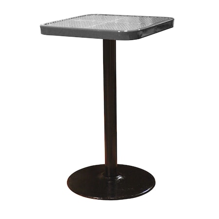 Leisure Craft 24" Square Perforated Pedestal Table, Portable, 40"H, Gray SQ24TAB40-GRAY