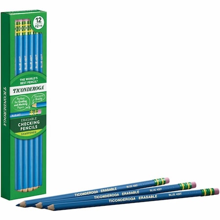 Ticonderoga Erasable Colored Pencils, Blue, 24PK 14209