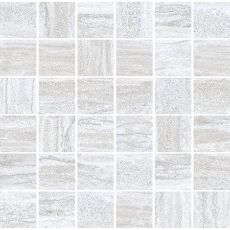 Apollo Tile Arenza 12x12 Light Gray Porcelain Mosaic Square Stone Look Wall and Floor Tile, 11PK APLBEA88FOGMOS