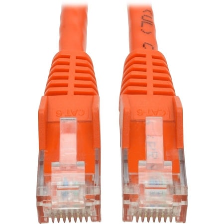 Eaton Tripp Lite Series Cat6 Gigabit Snagless Molded UTP Ethernet Cable RJ45 M/M, PoE, Orange, 1 N201-001-OR