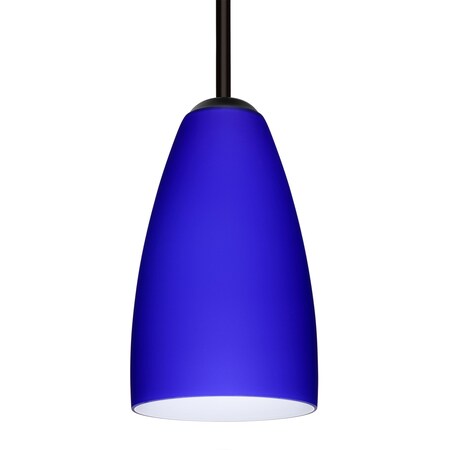 Besa Lighting Besa Riva 9 Pendant, Cobalt Blue Matte, Black Finish, 1x 75W MAX E26 Base 1TT-1511CM-BK
