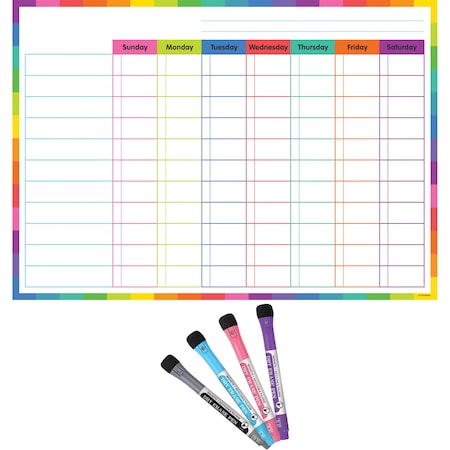 Teacher Created Resources Colorful Dry-Erase Magnetic Task Chart 71001
