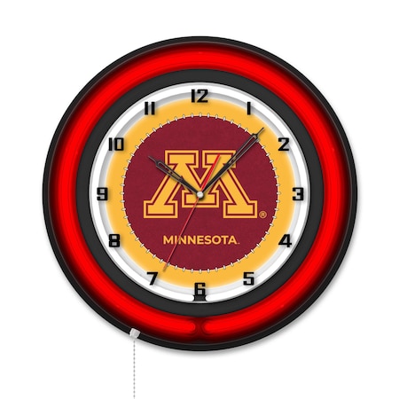 Holland Bar Stool University of Minnesota 19 Double Neon Wall Clock Clk19BK
