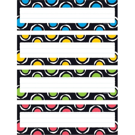 Trend Enterprises Bold Strokes Circles Desk Toppers Name Plates Variety Pk, 32 Pieces, PK6 T69956