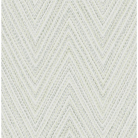 A-Street Prints Lainey Green Stitched Chevron Wallpaper 4147-27370
