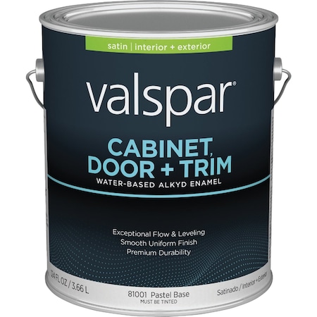 Valspar Cabinet Door & Trim Waterborne Alkyd Satin Interior/Exterior Enamel Pastel Base 1 Gal. 028.0081001.007