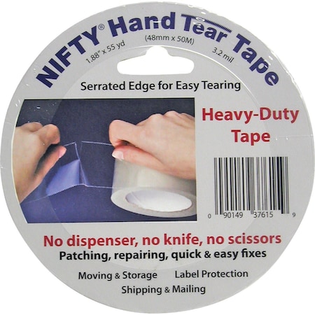 Nifty Products 2'' x 55 Yd. Clear Hand Tear Sealing Tape T3761RTL