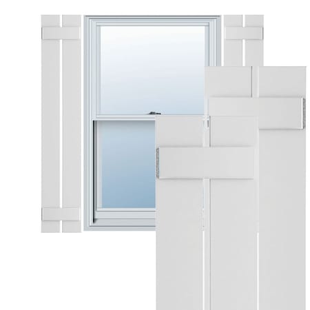 Ekena Millwork True Fit PVC Two Board Spaced Board-n-Batten Shutters, White, 11 1/4W x 50H, PR TFP101SBF11X050WH