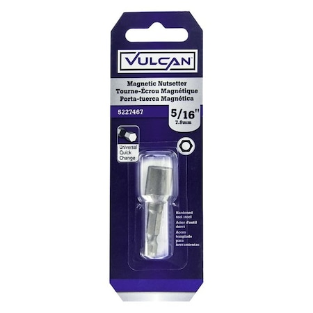 Vulcan Nutsetter, 516 in Drive, Hex Drive, 134 in L, 14 Quick Change in Shank 312321OR
