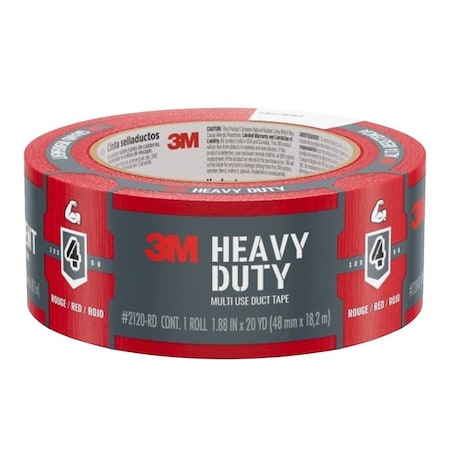 3M Duct Tape, Heavy-Duty, 20 yd L, 1.88 in W, Red 2120-RD