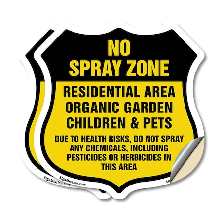 Signmission No Spray Shield Sign No Spray Zone Resid, 12 inch X 12 inch, Vinyl Decal, 2PK SHI-D-2PACK-12-405