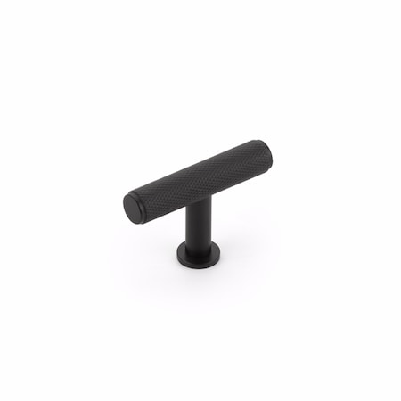 Schaub 2in Center to Center Pub House Knurled T Cabinet Knob Matte Black Finish 5001-MB