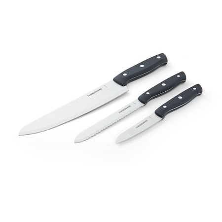 Farberware Knife Set, 3-Piece, Stainless Steel, Black 5266765