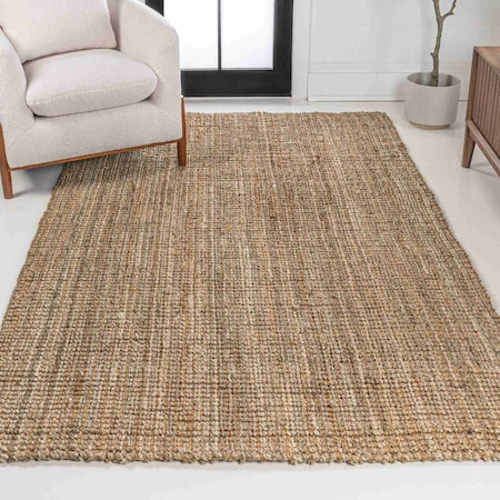 Jonathan Y Biot Traditional Rustic Handwoven Jute Solid Natural 5 ft. x 8 ft. Area Rug NRF104A-5