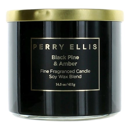 Perry Ellis 14.5 oz Soy Wax Blend 3 Wick Candle - Black Pine & Amber cpebpa145
